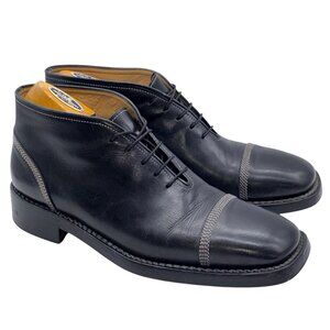 Lidfort Norwegian Welted Cap-Toe Ankle Boots Mens Sz UK 9 US 10 Italy. MSRP $985